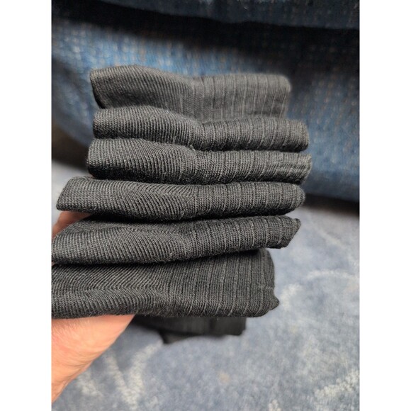 Falari 6 Pairs Men's Black Dress Socks Size 10-13 Rib Solid Crew Shoe Sz 6-12 - Picture 3 of 10